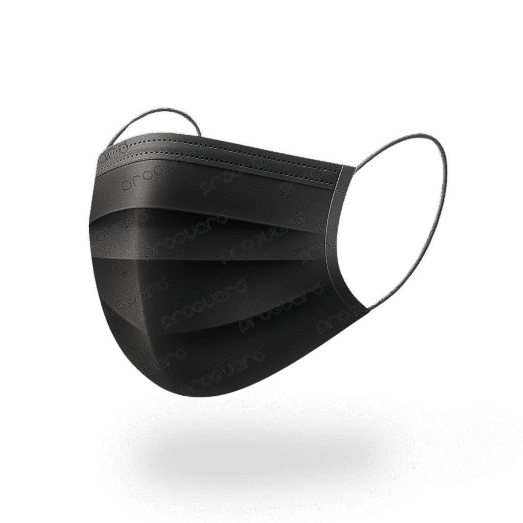Black 3‑ply surgical mask
